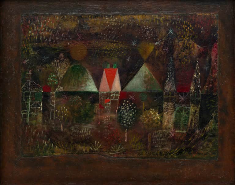 Kunstdruck „Nachtmahl“ von Paul Klee mit abstrakter Komposition und ausdrucksstarken Formen und Farben

