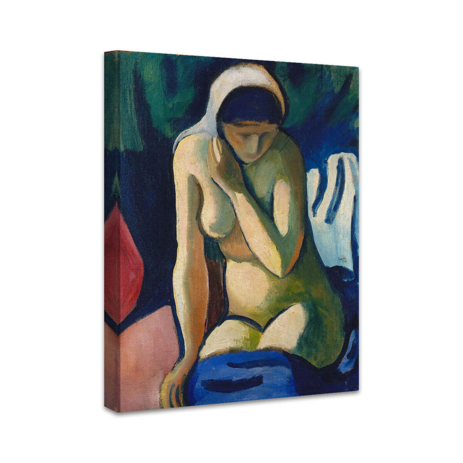 Nacktes Mädchen mit Kopftuch | August Macke