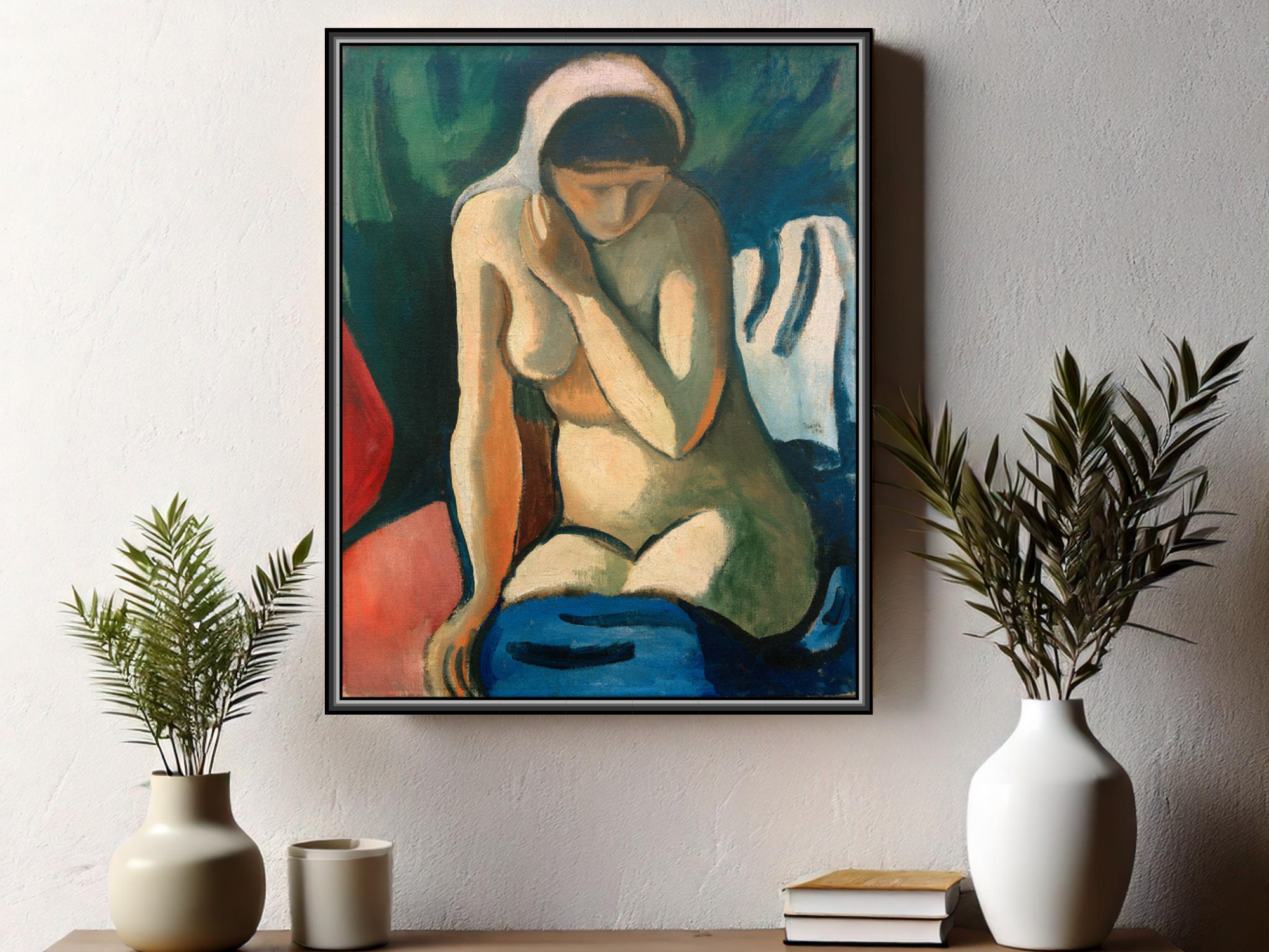 Nacktes Mädchen mit Kopftuch | August Macke