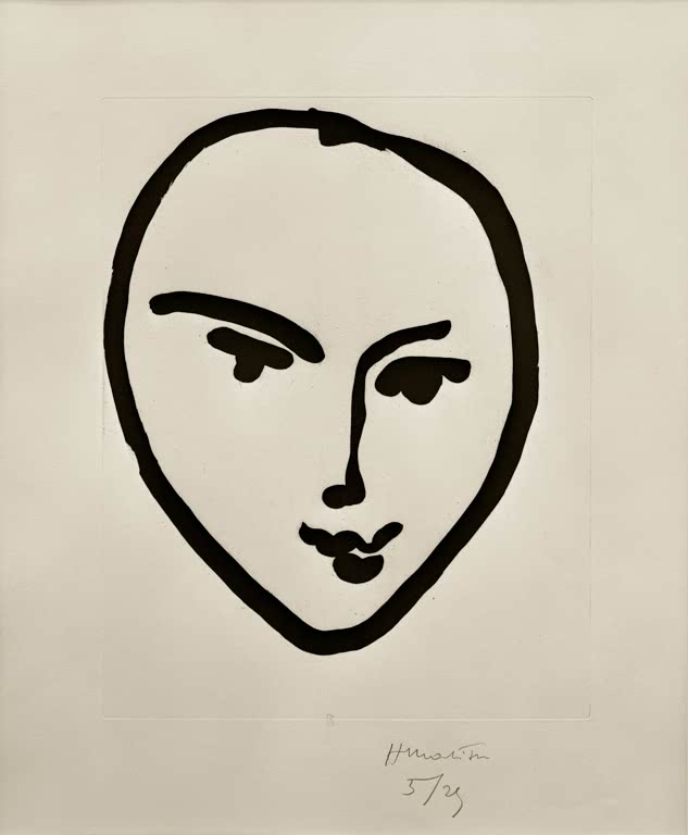 Kunstdruck des Gemäldes „Nadia. Lächelnde Maske“ von Henri Matisse, erhältlich als Poster oder Leinwand, optional gerahmt, in Deutschland von Hand gefertigt.