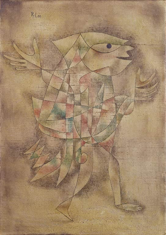Kunstdruck „Narr in Trance“ von Paul Klee mit abstrahierter Narrenfigur und ausdrucksstarker Farbgestaltung