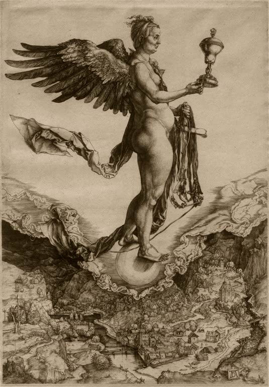 Kunstdruck „Nemesis oder Das große Glück“ von Albrecht Dürer