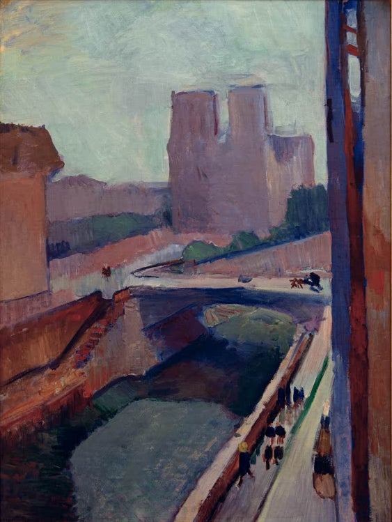 Kunstdruck des Gemäldes „Notre Dame am Spätnachmittag“ (1902) von Henri Matisse, erhältlich als Leinwand oder Poster, optional gerahmt, in Deutschland von Hand gefertigt.