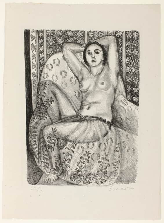 Kunstdruck „Odaliske auf einem Tüllrock sitzend“ von Henri Matisse, handgefertigt in Deutschland