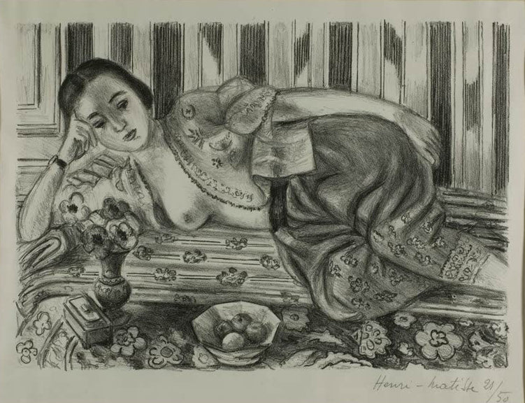 Kunstdruck „Odaliske in roten Satin-Pumphosen“ von Henri Matisse, handgefertigt in Deutschland