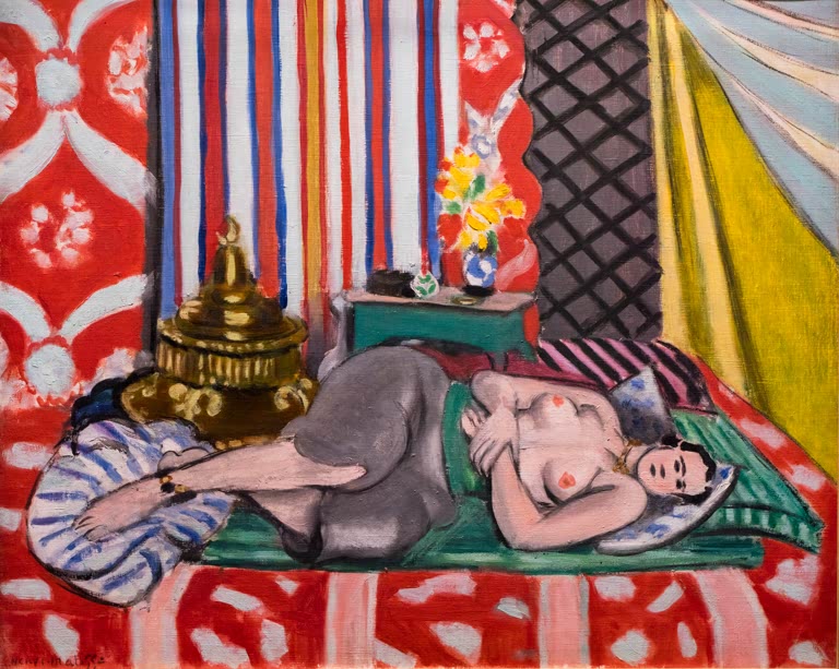 Kunstdruck des Gemäldes „Odaliske mit grauer Hose“ von Henri Matisse – hochwertiger Kunstdruck, erhältlich als Poster oder auf Leinwand.