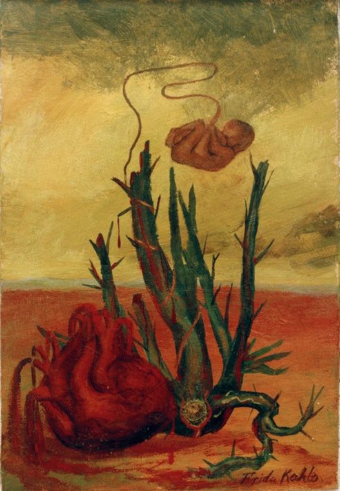 Ohne Titel (Herz, Kaktus und Fötus) von Frida Kahlo als Kunstdruck