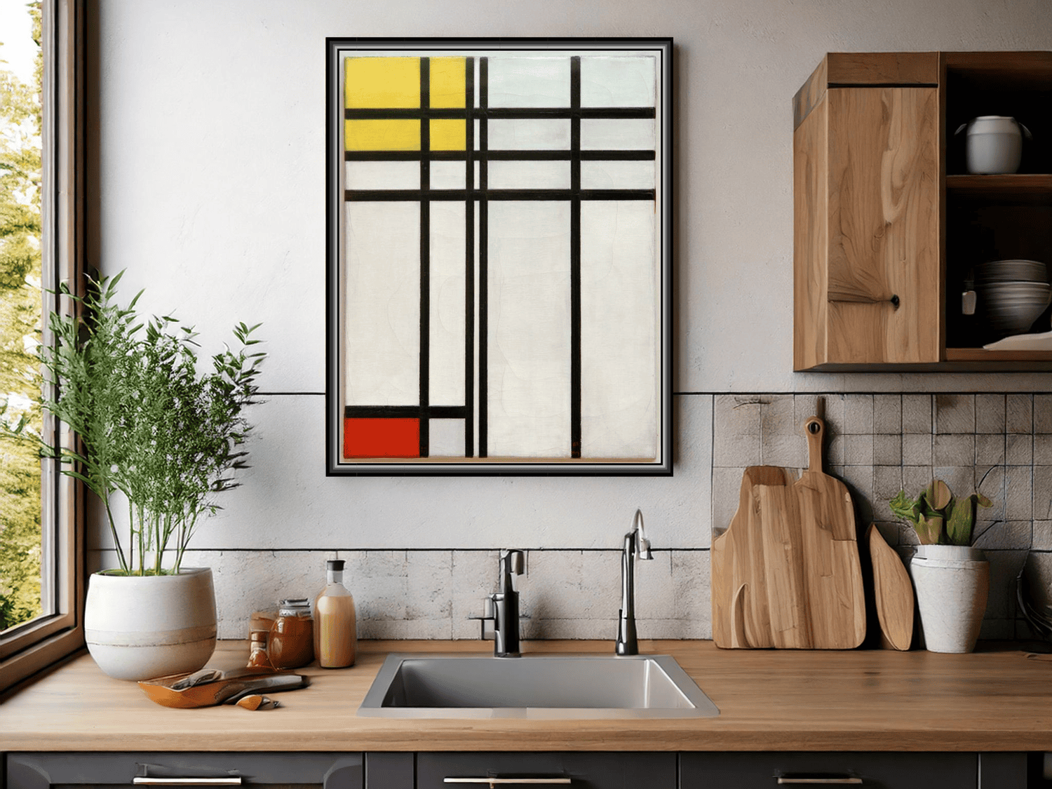 Opposition von Linien, Rot und Gelb | Piet Mondrian