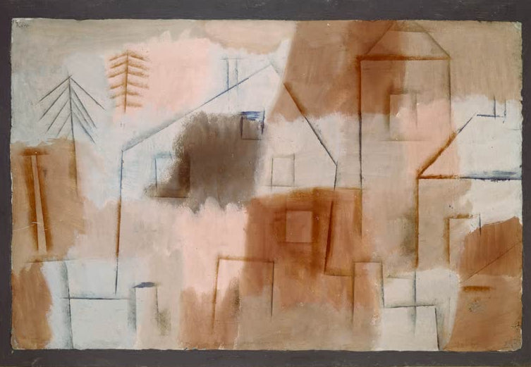 Kunstdruck „Ort in Blau und Orange“ von Paul Klee, handgefertigt in Deutschland