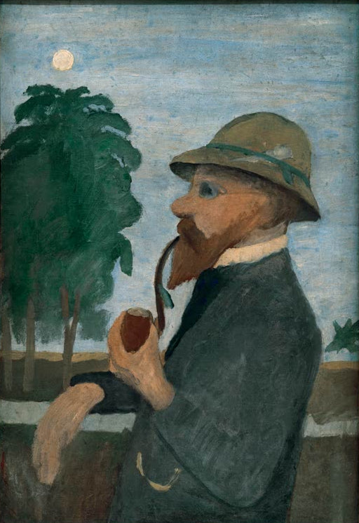 Kunstdruck von „Otto Modersohn mit Pfeife“ von Paula Modersohn-Becker. Ausdrucksstarkes Porträt des Malers Otto Modersohn, in Deutschland handgefertigt.