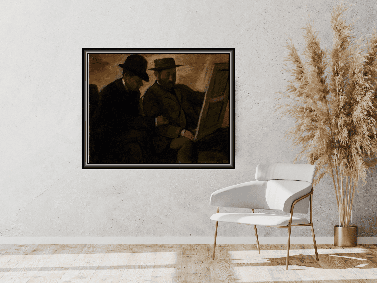 Paul Lafond und Alphonse Cherfils betrachten ein Gemälde | Edgar Degas