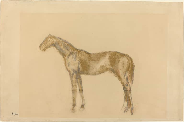 Kunstdruck des Gemäldes „Pferd“ von Edgar Degas, detailreich reproduziert und in Deutschland von Hand gefertigt.