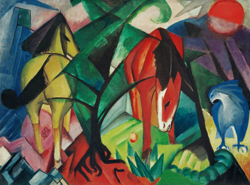 Kunstdruck Pferde und Adler von Franz Marc als hochwertiger Kunstprint