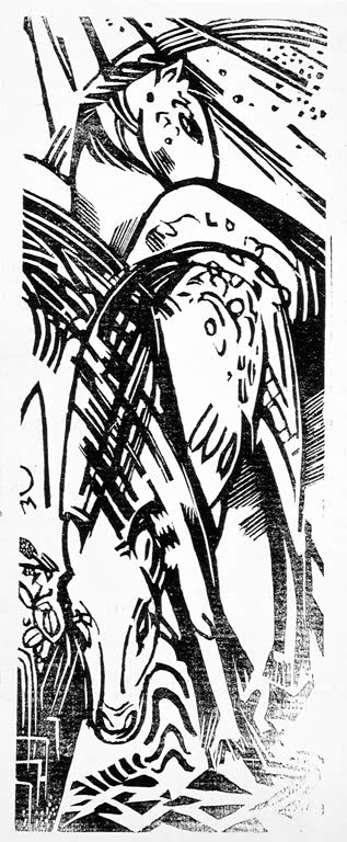 Kunstdruck des Gemäldes „Pferde“ von Franz Marc. Hochwertig in Deutschland von Hand gefertigt, erhältlich als Poster oder Leinwand und optional gerahmt.