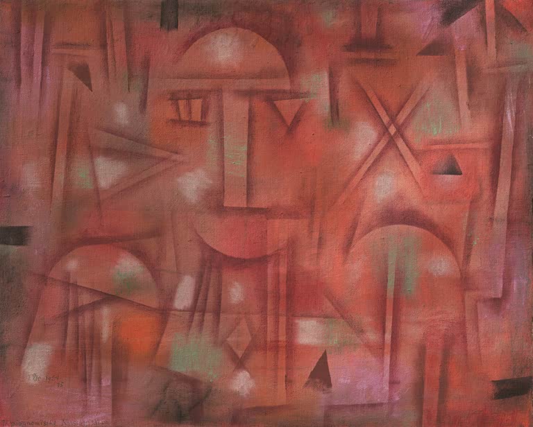Kunstdruck „Physiognomische Kristallisation“ von Paul Klee mit abstrakter, geometrischer Komposition und kristallinen Formen