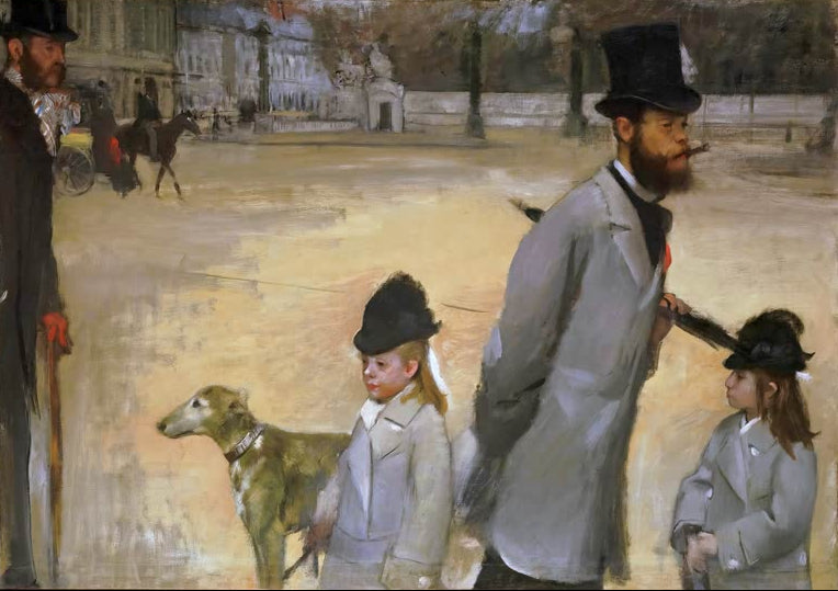 Kunstdruck des Gemäldes Place de la Concorde von Edgar Degas mit einer Szene auf dem Pariser Platz Place de la Concorde.
