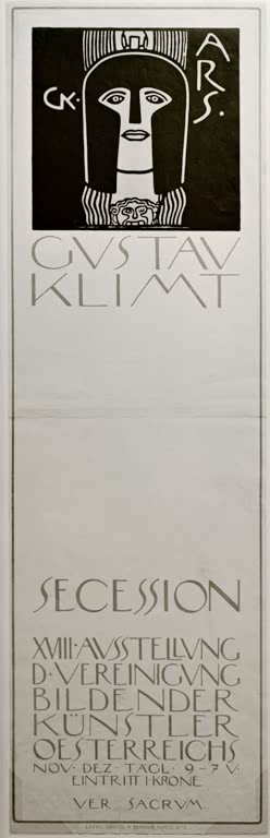 Kunstdruck des Plakats „Plakat für die XVIII. Ausstellung der Secession“ von Gustav Klimt – hochwertige Reproduktion des Jugendstil-Kunstwerks.