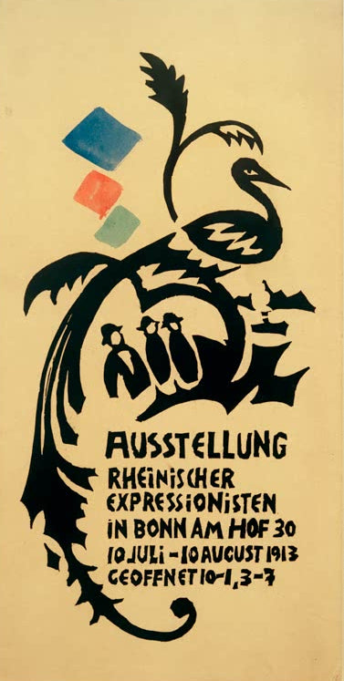 Kunstdruck des Werks „Plakatentwurf zur Ausstellung Rheinischer Expressionisten“ von August Macke. Hochwertig in Deutschland von Hand gefertigt, erhältlich als Leinwand oder Poster und optional gerahmt.