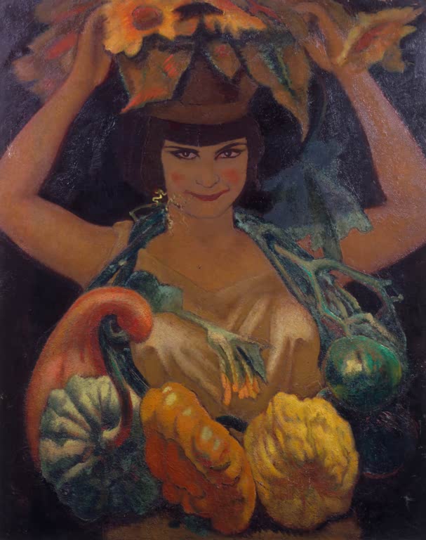 Kunstdruck „Pomona“ von Anselmo Bucci mit mythologischer Frauendarstellung