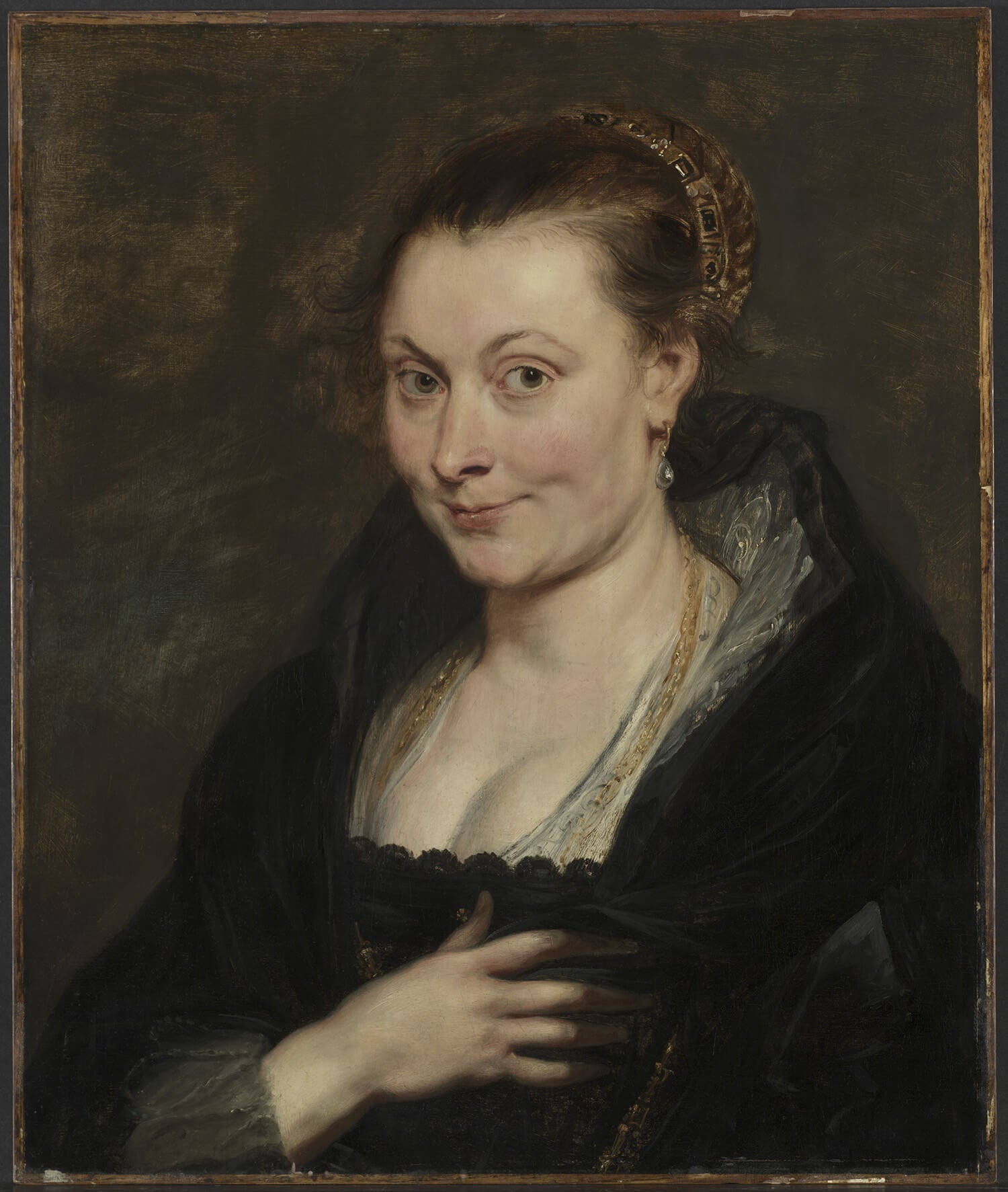 Barockes Porträt 'Porträt von Isabella Brant' von Peter Paul Rubens, das die Schönheit und Eleganz von Rubens' erster Frau in lebendigen Farben und feinen Details darstellt.