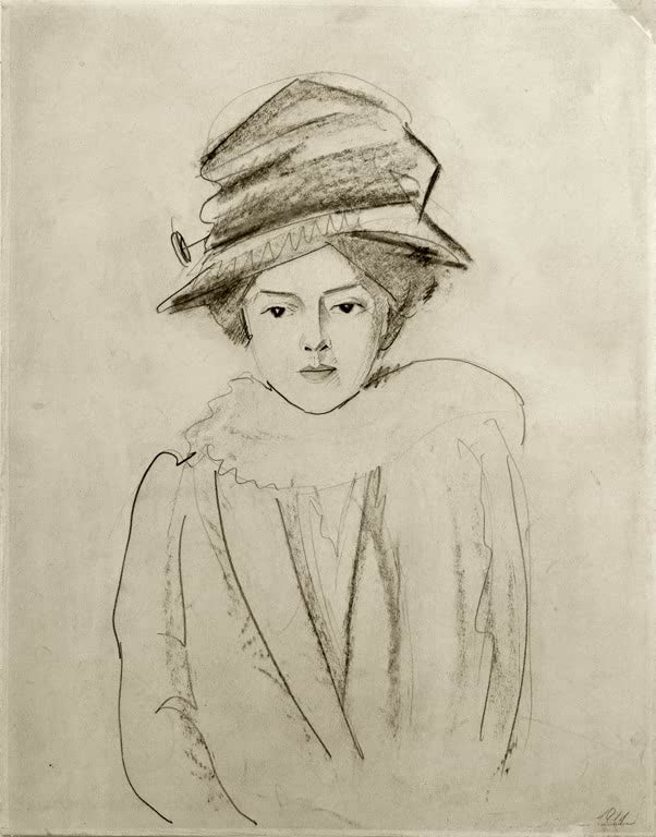 Kunstdruck des Gemäldes „Porträt Elly Jost“ von August Macke. Hochwertig in Deutschland von Hand gefertigt, erhältlich als Poster oder Leinwand und optional gerahmt.