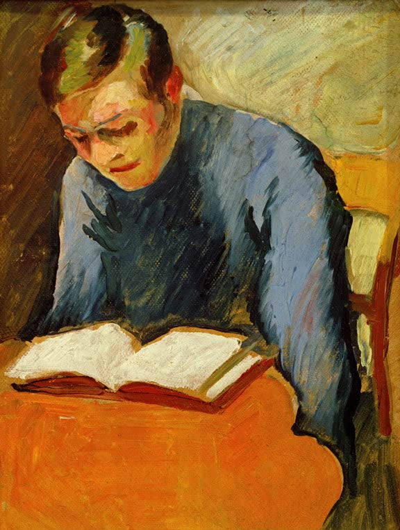 Kunstdruck des Gemäldes „Porträt Helmuth Macke“ von August Macke. Hochwertig in Deutschland von Hand gefertigt, erhältlich als Leinwand oder Poster und optional gerahmt.