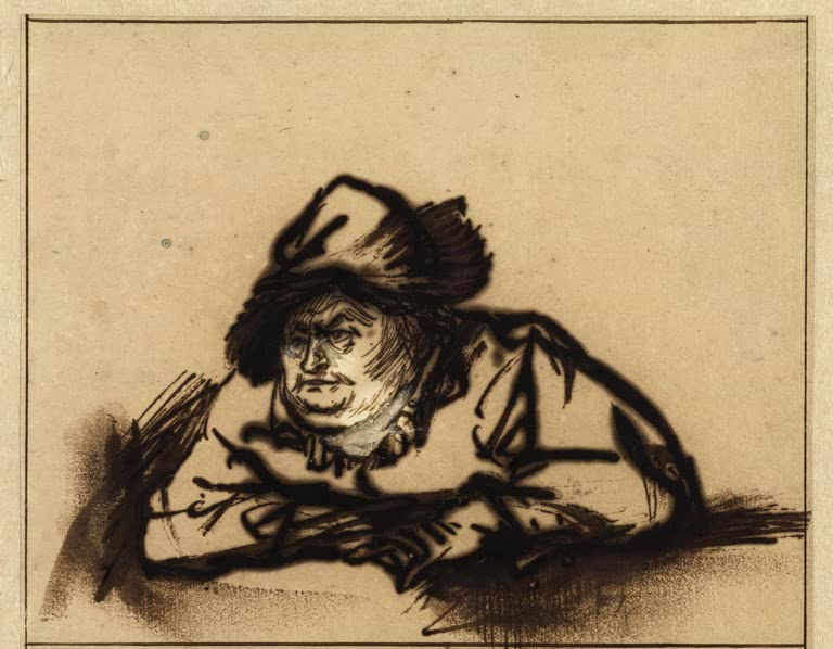 Kunstdruck „Porträt des Schauspielers Willem Bartholsz Ruyter“ von Rembrandt van Rijn

