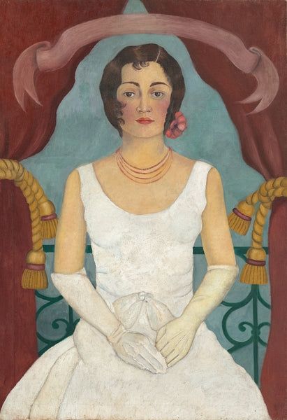 Porträt einer Dame in Weiß von Frida Kahlo als Kunstdruck
