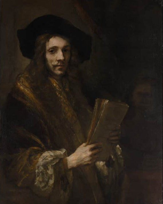 Kunstdruck „Porträt eines Mannes (Der Auktionator)“ von Rembrandt van Rijn