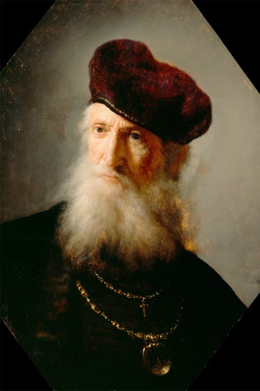 Kunstdruck „Porträt eines bärtigen alten Mannes“ von Rembrandt van Rijn