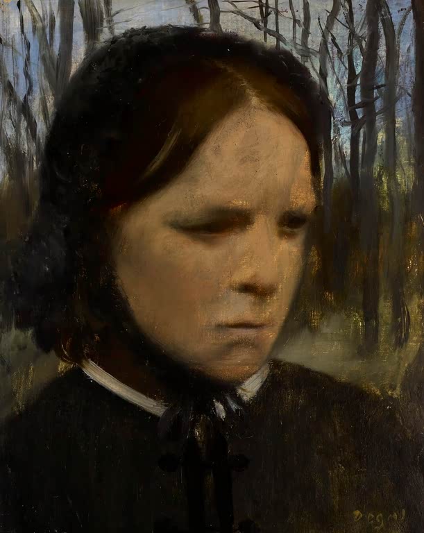 Kunstdruck des Gemäldes Porträt von Estelle Balfour von Edgar Degas mit dem Porträt von Estelle Balfour.