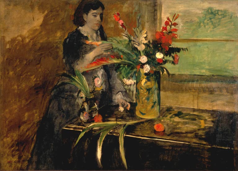 Edgar Degas Kunstdruck des bekannten Gemäldes Porträt von Estelle Musson Degas