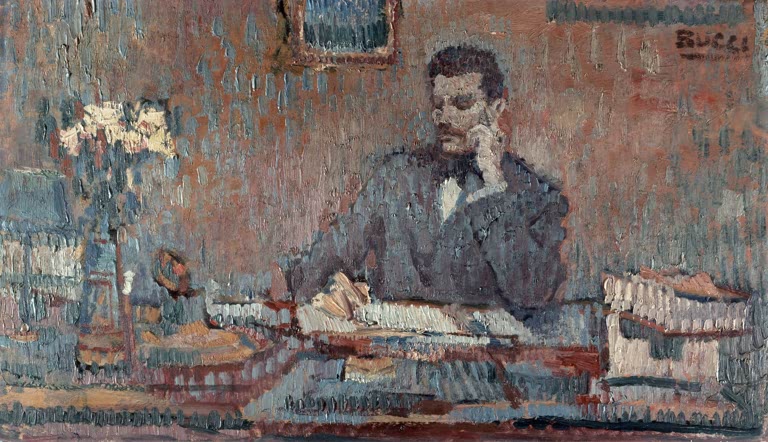 Kunstdruck „Porträt von Giacomo Puccini“ von Anselmo Bucci mit dem italienischen Komponisten