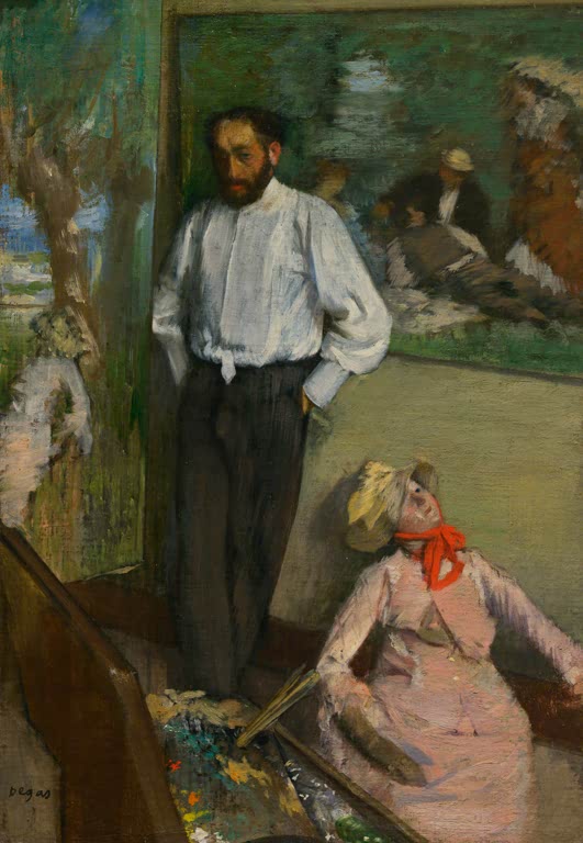 Kunstdruck des Gemäldes Porträt von Henri Michel-Lévy von Edgar Degas mit dem Porträt des französischen Künstlers Henri Michel-Lévy.
