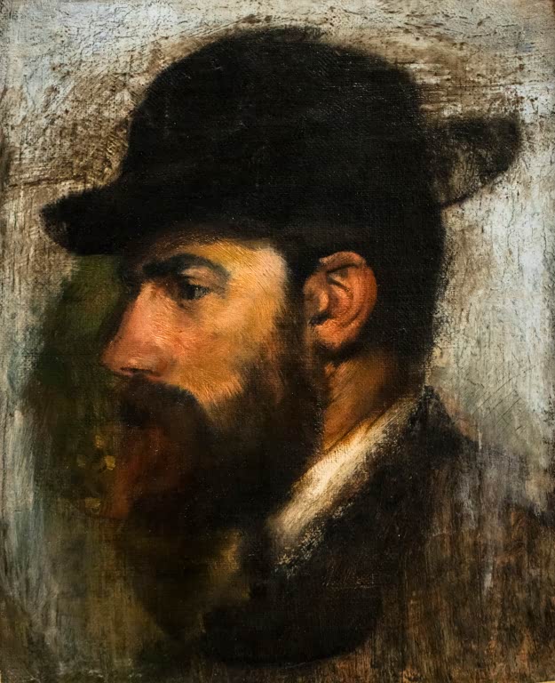 Kunstdruck des Gemäldes Porträt von Henri Rouart von Edgar Degas mit dem Porträt des Ingenieurs, Sammlers und Malers Henri Rouart.