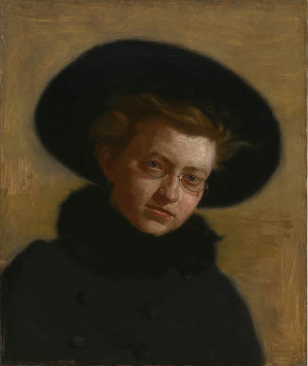 Kunstdruck von Porträt von Lillian Hammit Mädchen mit großem Hut von Thomas Eakins mit elegantem Mädchenporträt