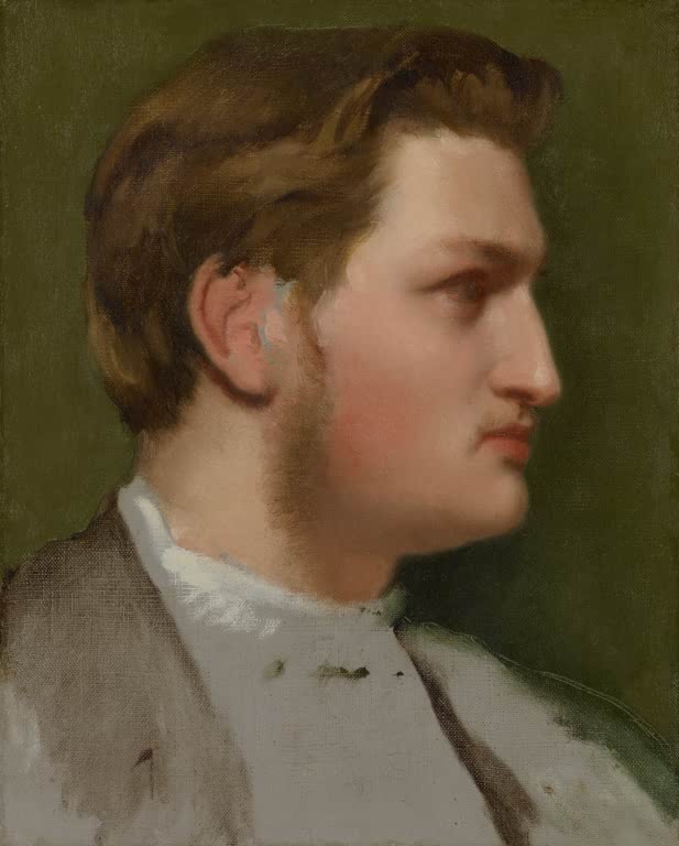Kunstdruck des Gemäldes Porträt von Paul Valpinçon von Edgar Degas mit dem Porträt des französischen Kunstsammlers Paul Valpinçon.
