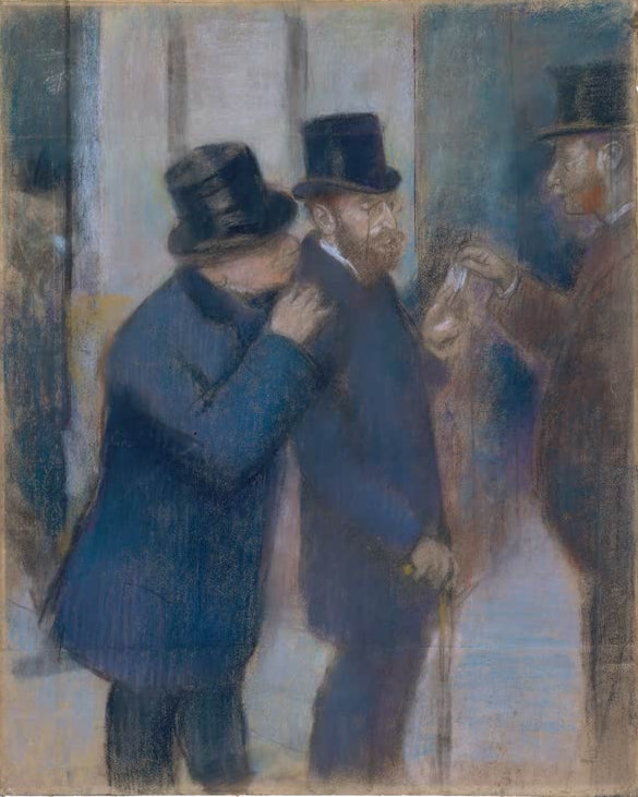 Kunstdruck von „Porträts an der Börse“ von Edgar Degas, handgefertigt in Deutschland als Leinwand oder Poster erhältlich