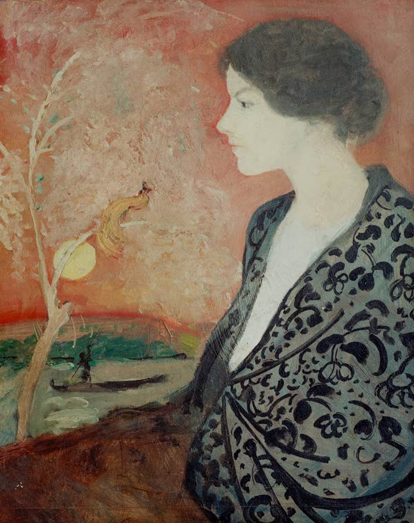 Kunstdruck des Gemäldes „Porträtstudie Elisabeth Gerhardt“ von August Macke. Hochwertig in Deutschland von Hand gefertigt, erhältlich als Poster oder Leinwand und optional gerahmt.