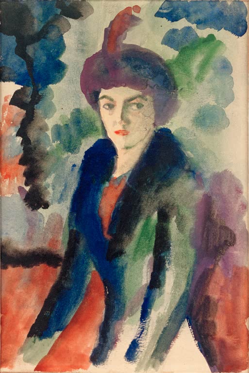 Kunstdruck des Gemäldes „Porträtstudie Elisabeth Macke“ von August Macke. Hochwertig in Deutschland von Hand gefertigt, erhältlich als Poster oder Leinwand und optional gerahmt.