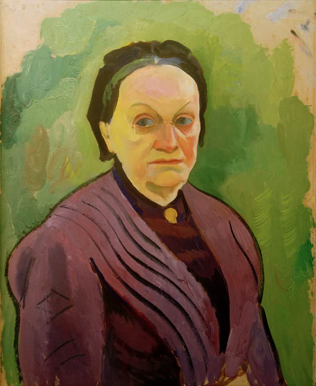 Kunstdruck des Gemäldes „Porträtstudie Katharina Koehler“ von August Macke. Hochwertig in Deutschland von Hand gefertigt, erhältlich als Leinwand oder Poster und optional gerahmt.