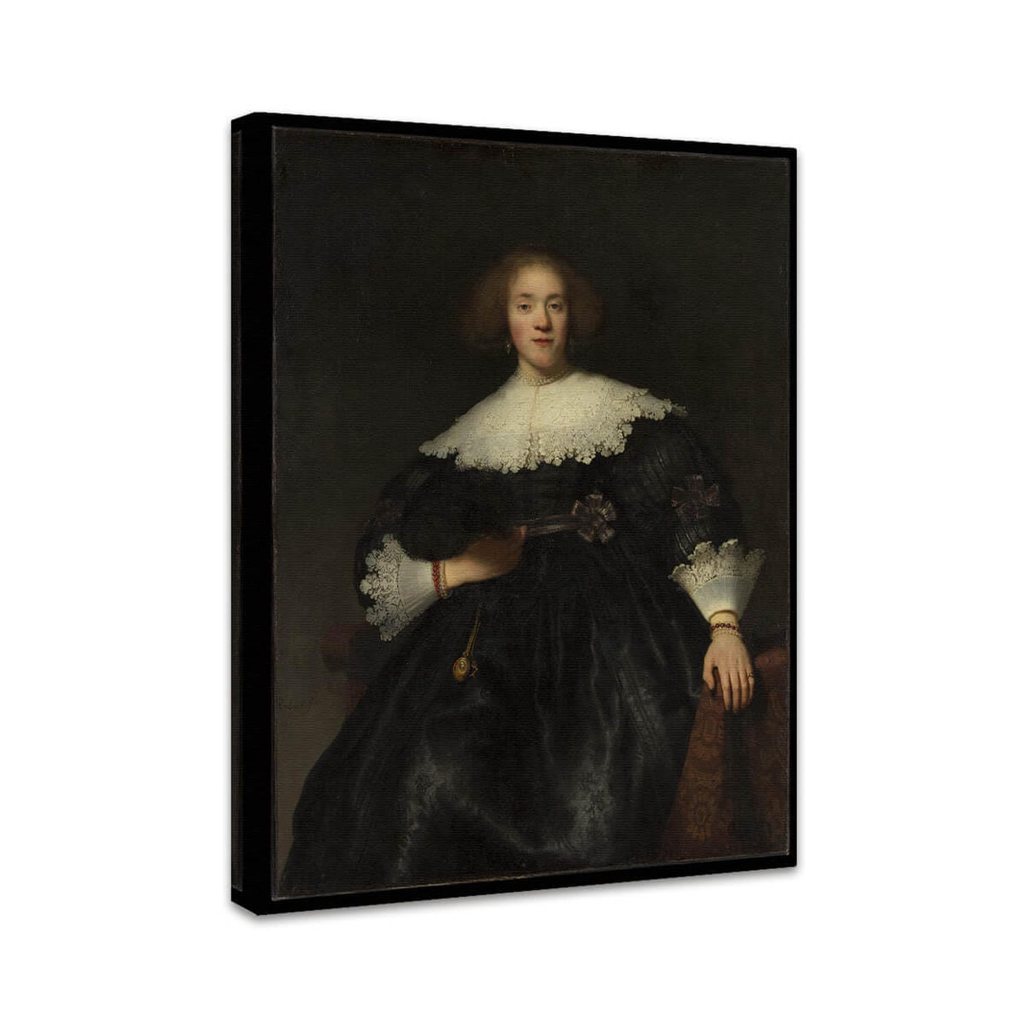 Porträt einer jungen Frau mit Fächer | Rembrandt van Rijn