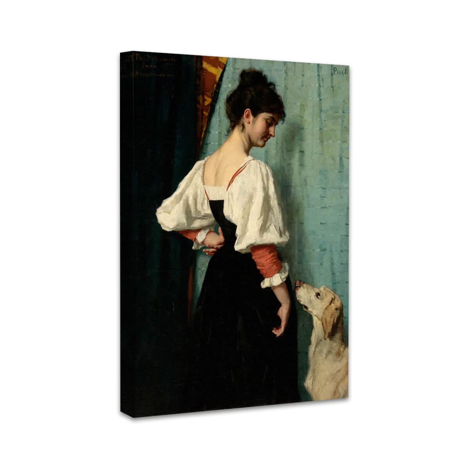 Porträt einer jungen Frau mit dem Hund "Puck" | Thérèse Schwartze