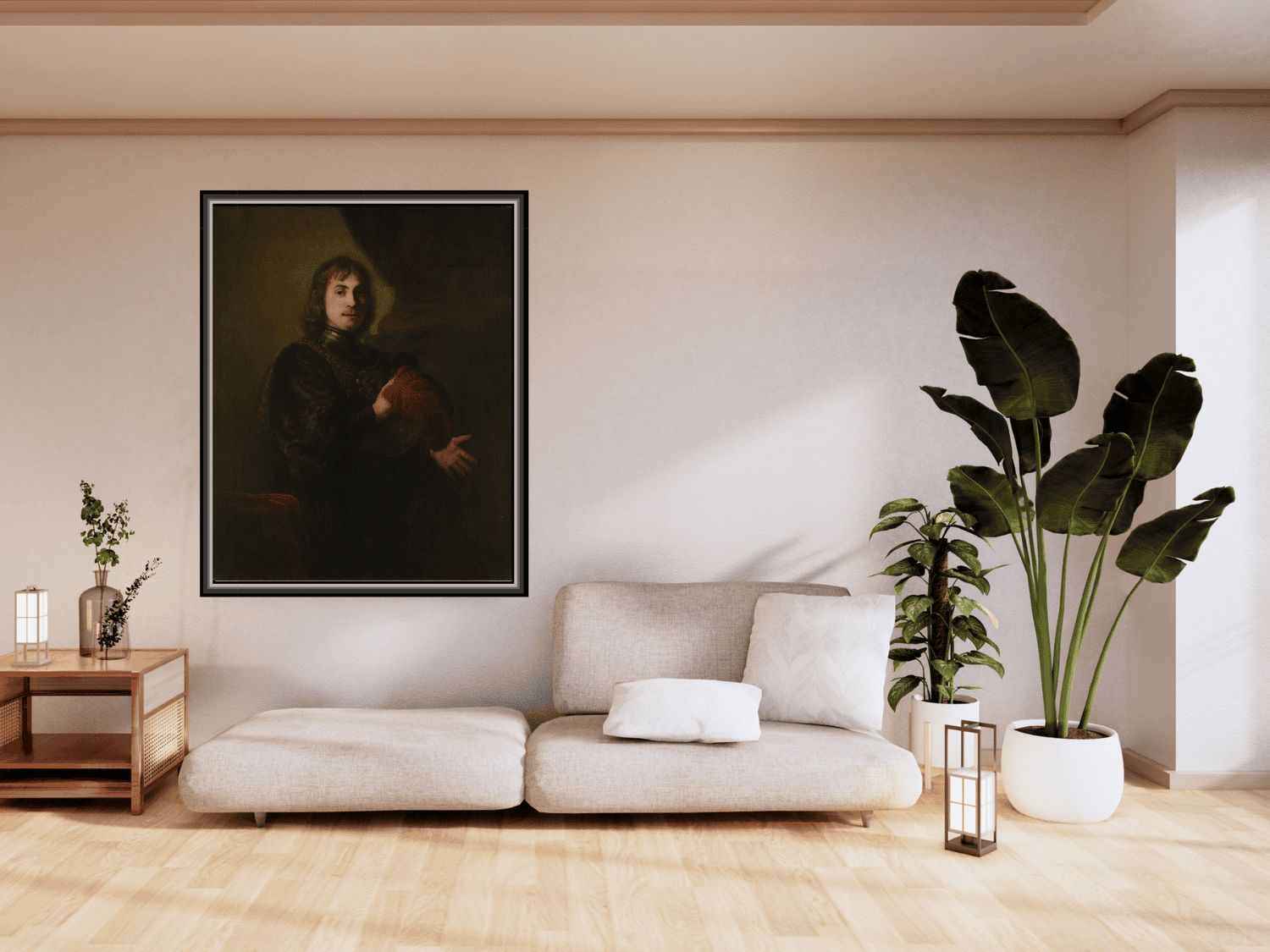 Porträt eines Mannes mit Brustpanzer und Federhut | Rembrandt van Rijn