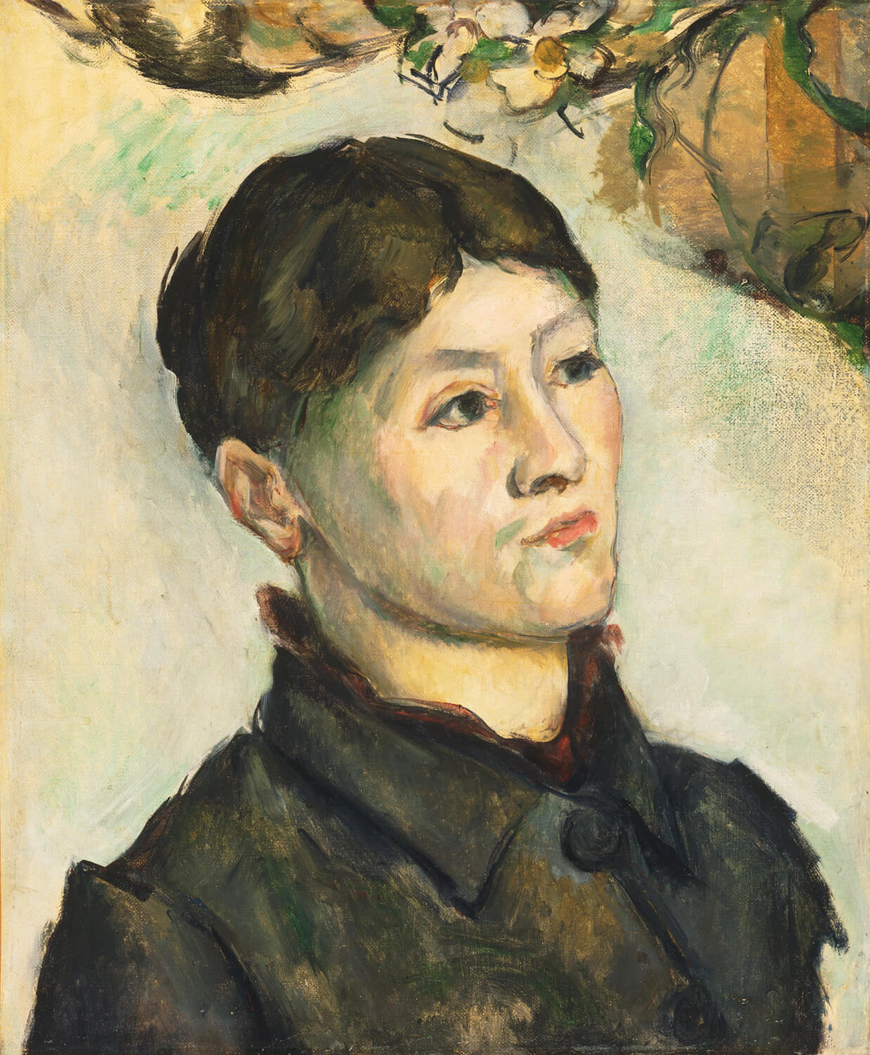Porträt von Madame Cézanne von Paul Cézanne – postimpressionistisches Porträt mit ruhiger Farbpalette und markanten Pinselstrichen, das die Persönlichkeit von Hortense Fiquet einfängt.