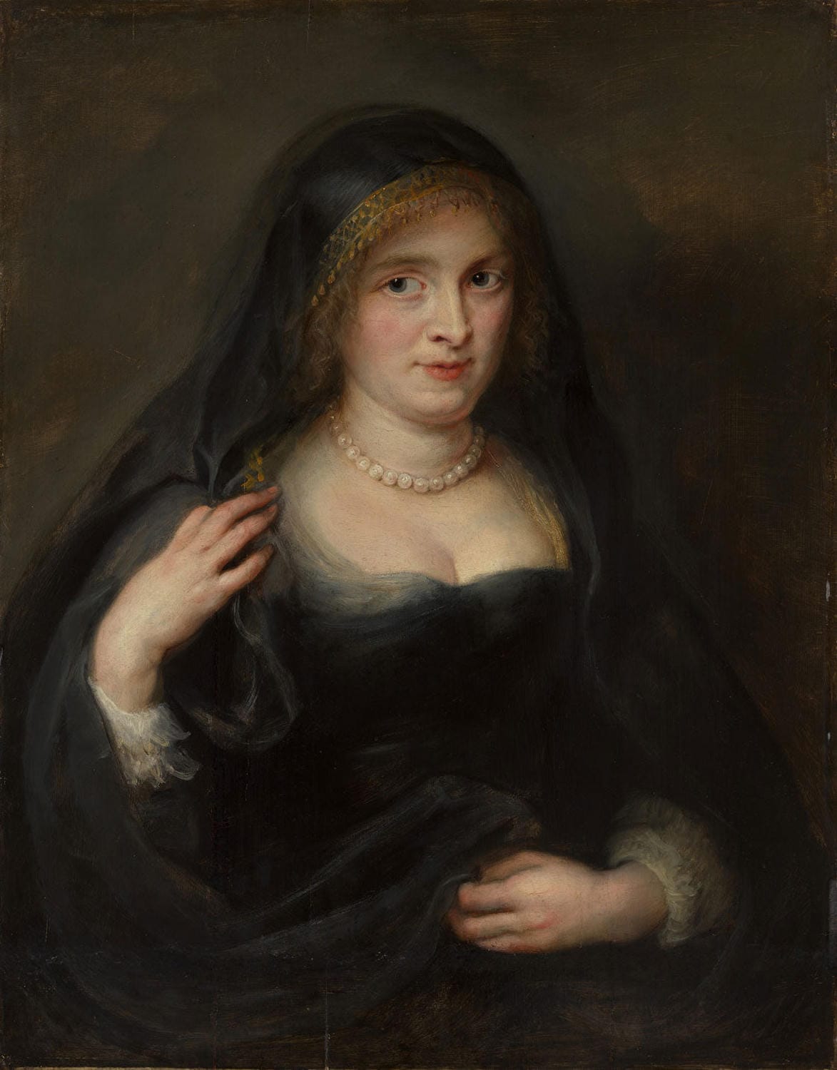 Barockes Porträt von Peter Paul Rubens: Eine elegante Frau, wahrscheinlich Susanna Lunden, dargestellt in reich detaillierter Kleidung im Hochformat.