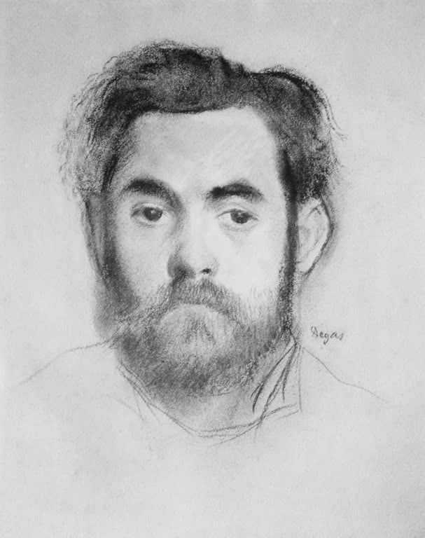 Kunstdruck von „Portrait de Jacquet“ von Edgar Degas, handgefertigt in Deutschland als Leinwand oder Poster erhältlich