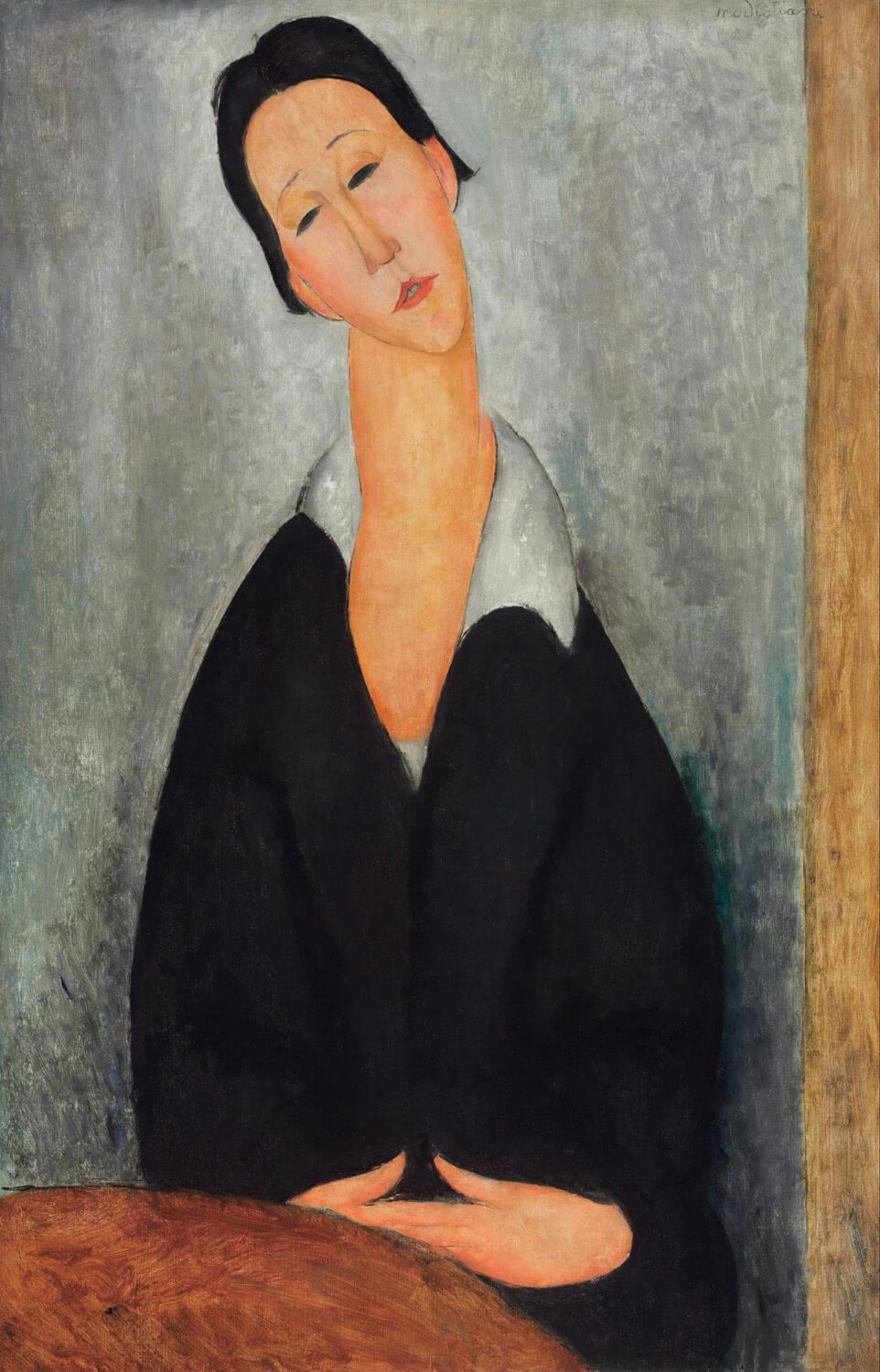 Das Gemälde "Portrait einer polnischen Frau" von Édouard Manet zeigt eine elegante Frau in traditioneller polnischer Kleidung, mit einem ruhigen und nachdenklichen Ausdruck. Das Werk besticht durch subtile Farbnuancen und eine meisterhafte Darstellung der Mode des 19. Jahrhunderts.