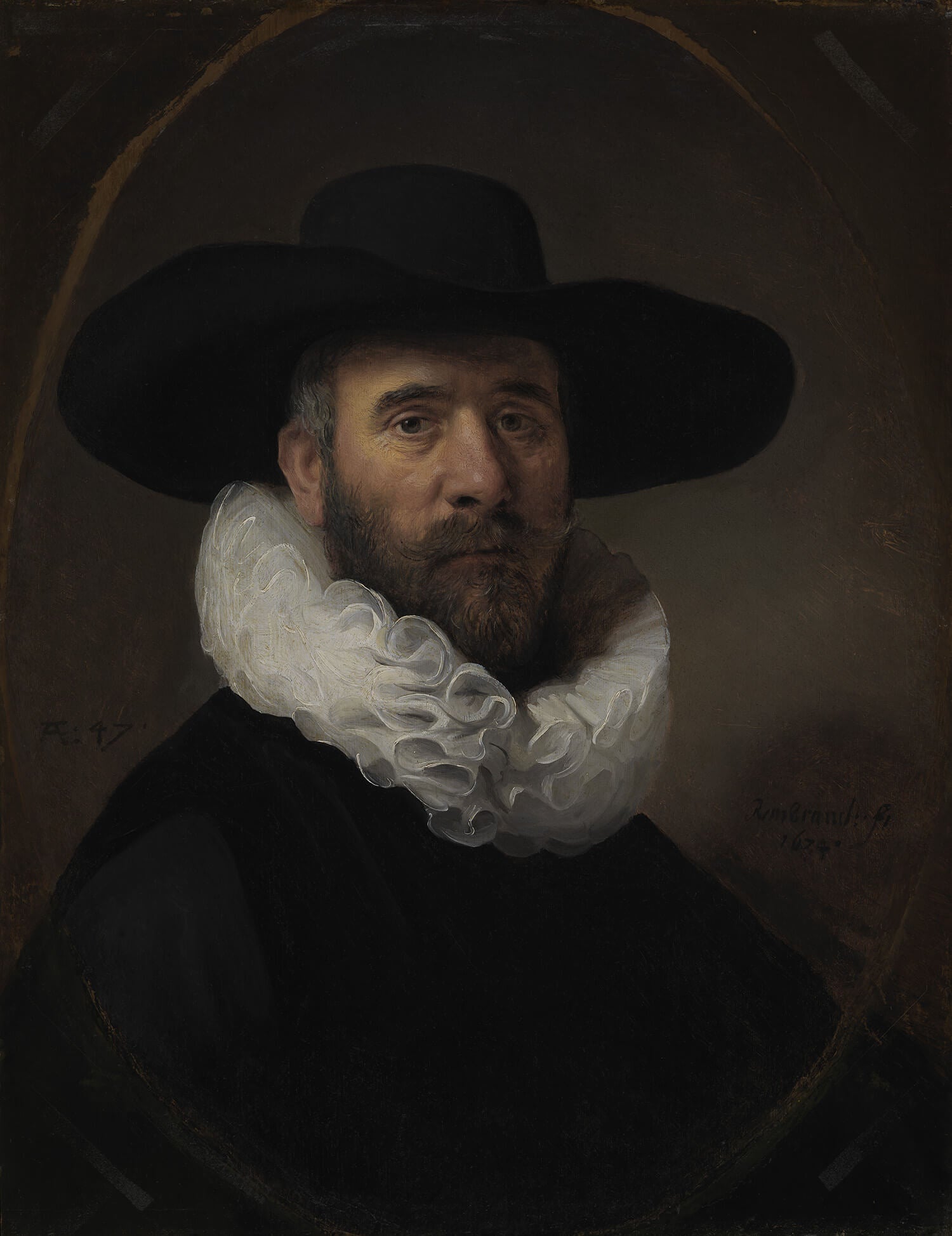 "
Das „Porträt von Dirck Jansz Pesser“ von Rembrandt van Rijn zeigt den Amsterdamer Kaufmann Dirck Jansz Pesser in einer realistischen und eindrucksvollen Pose. Mit subtiler Lichtführung und feinen Details fängt Rembrandt die Persönlichkeit des Porträtierten ein und vermittelt ein Gefühl von Würde und Ernsthaftigkeit."