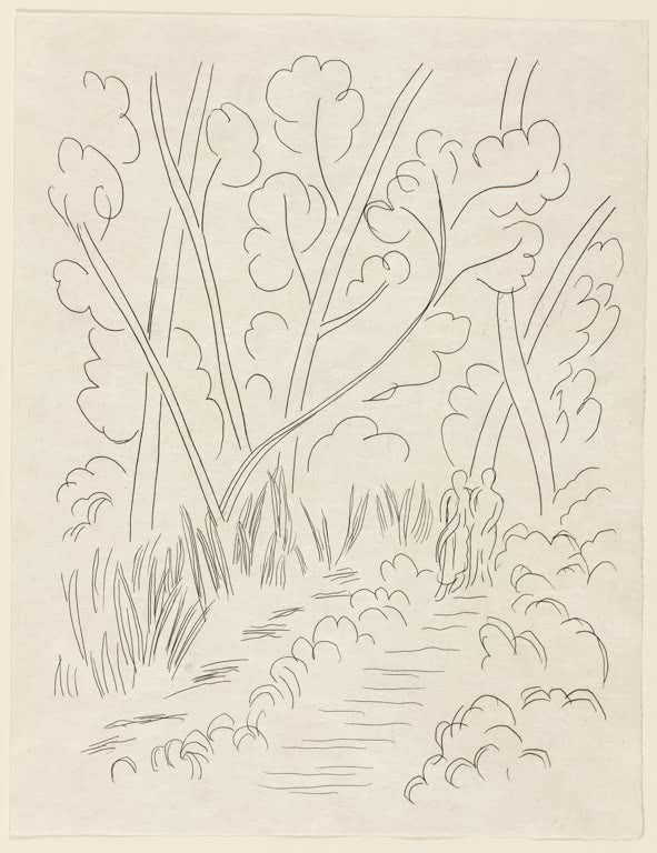Kunstdruck „Prosa (Pour des Esseintes), Tafel neunzehn aus Poesies de Mallarmé“ von Henri Matisse, handgefertigt in Deutschland